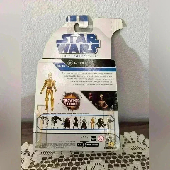 STAR WARS “THE CLONE WARS” 2008 C-3PO ACTION FIGURE-glowing eyes  #16 NEW - Picture 2 of 3